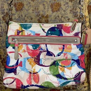 Coach colorful canvas crossbody/shoulder bag